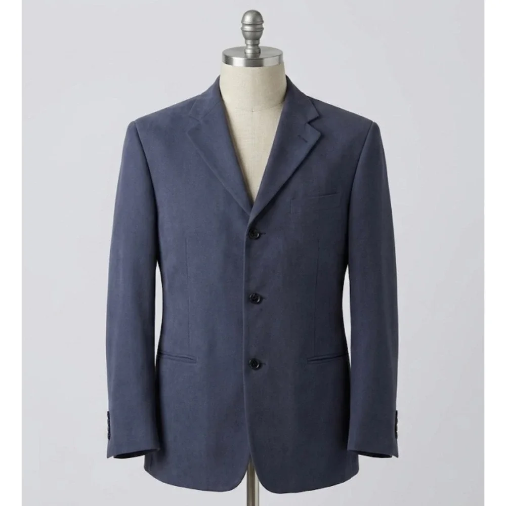 Haggar Black Label Mens 3 Button Blazer Sport Coat Slate Blue Jacket